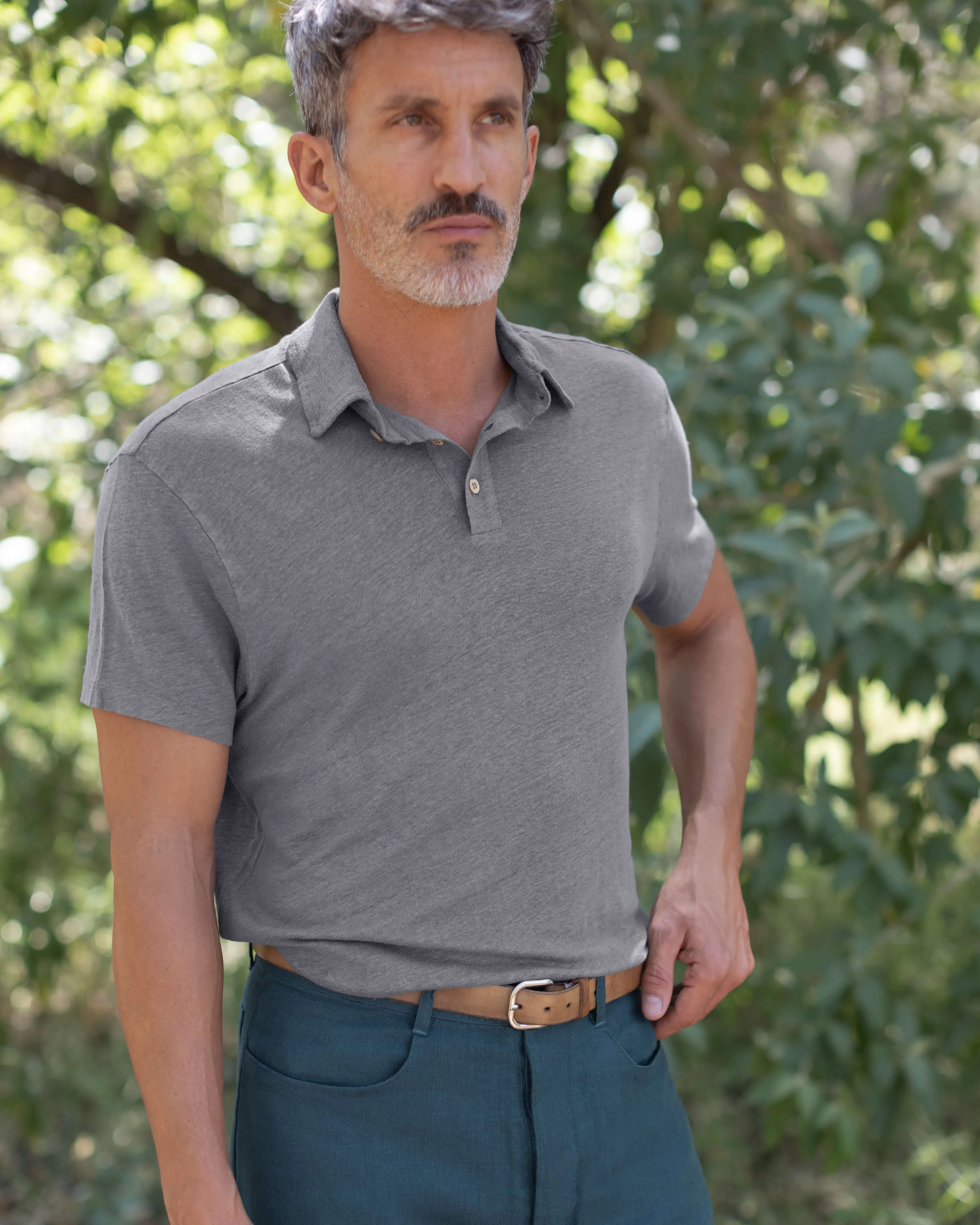 Knit Polo / Slate sold by Alex Crane product image thumbnail 3