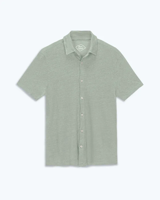 Knit Ola Shirt / Moss sold by Alex Crane