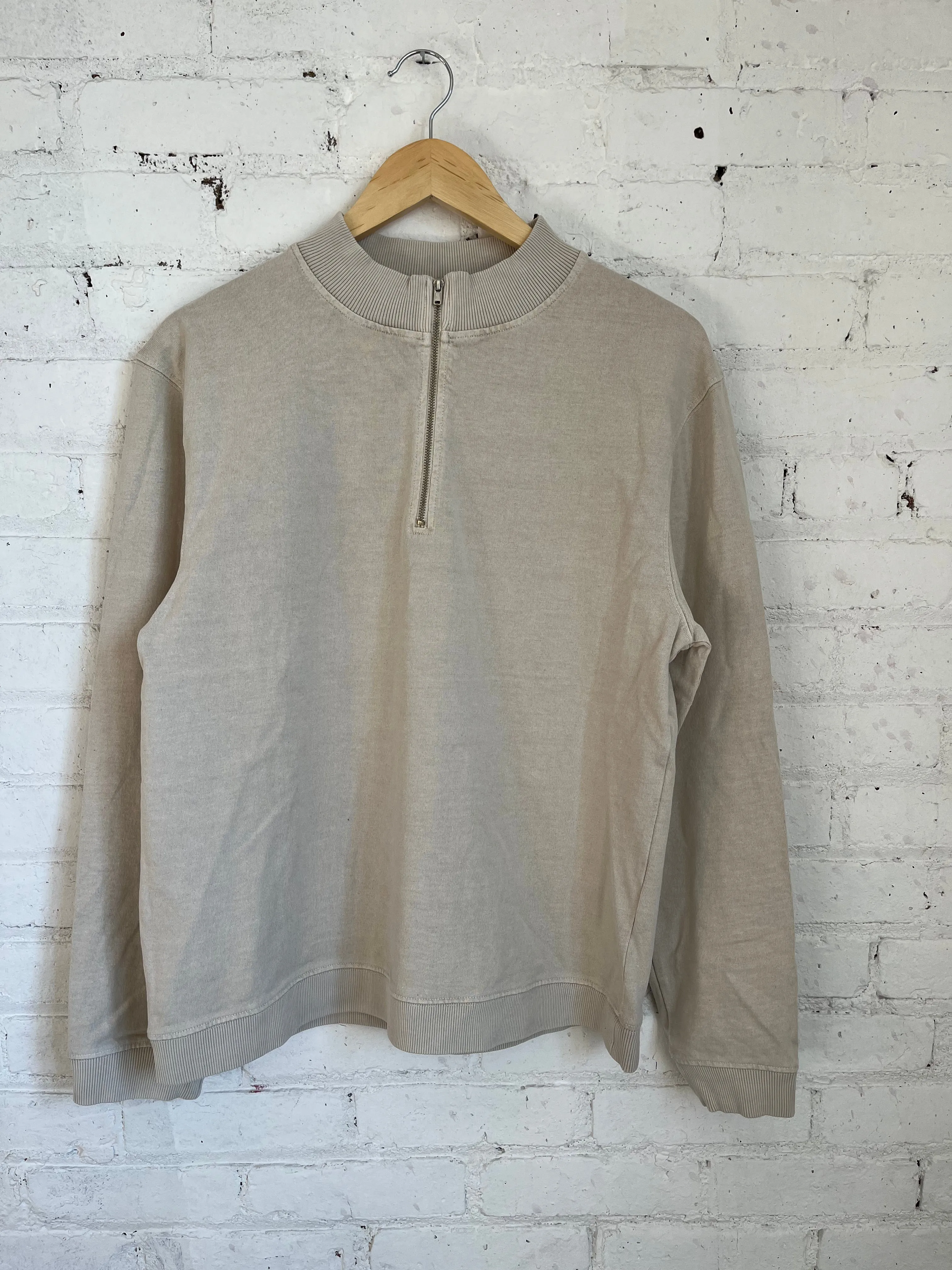 One of One / Jersey Cotton Zipper Pullover Cream sold by Alex Crane