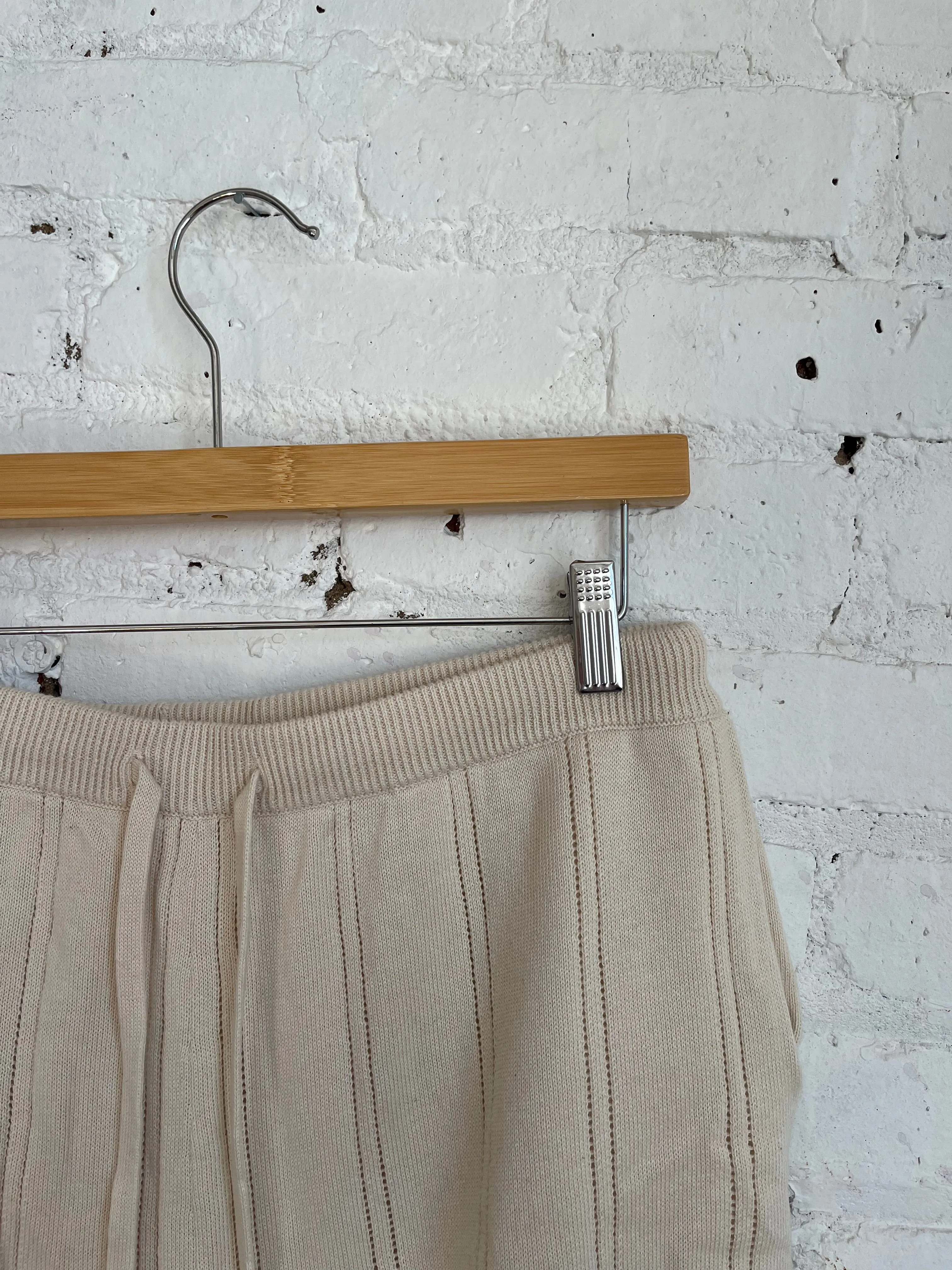 One of One / Drop Needle Feather Cotton Knit Full Fashioned Shorts Cream sold by Alex Crane product image thumbnail 2