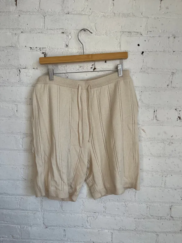 One of One / Drop Needle Feather Cotton Knit Full Fashioned Shorts Cream made by Alex Crane