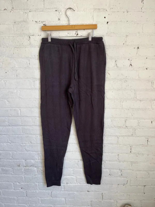 One of One / Drop Needle Feather Cotton Knit Full Fashioned Pants Ash sold by Alex Crane