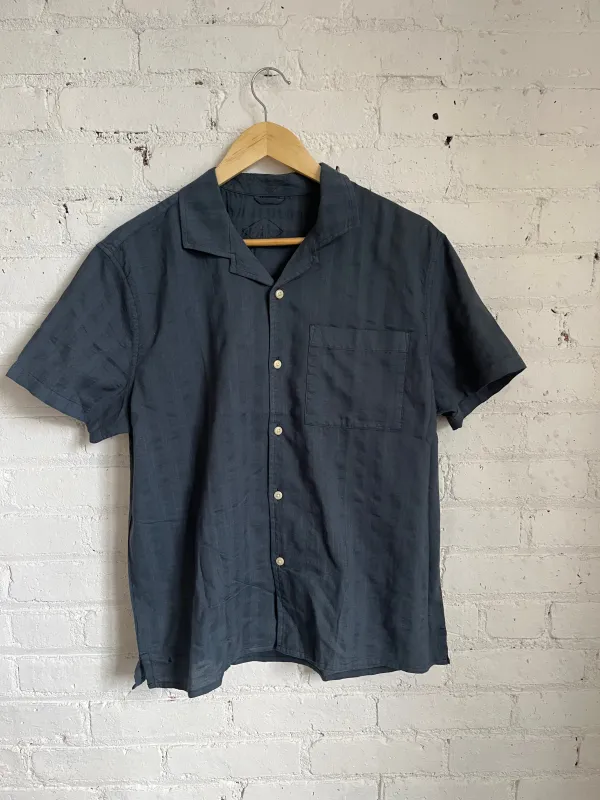 One of One / Air Cotton Camp Collar Shirt Striped Slate sold by Alex Crane