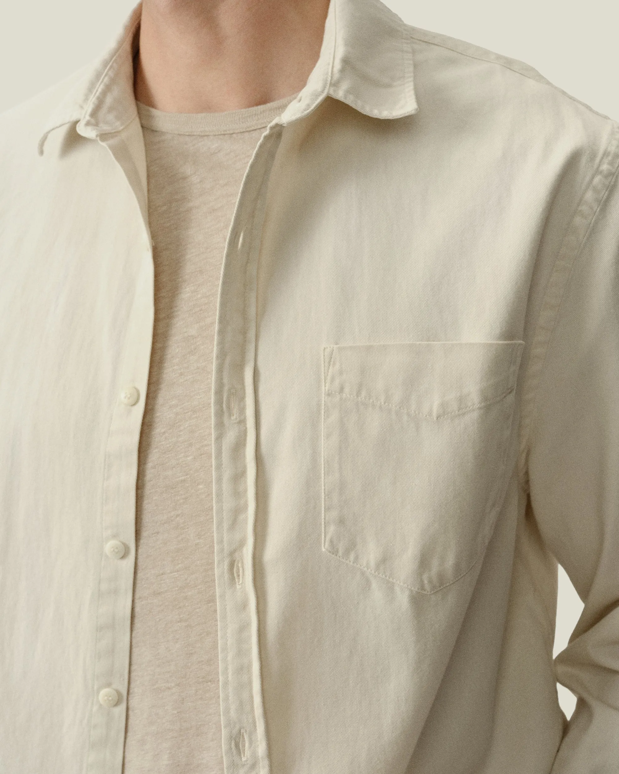 Twill Shirt / Cream sold by Alex Crane product image thumbnail 5