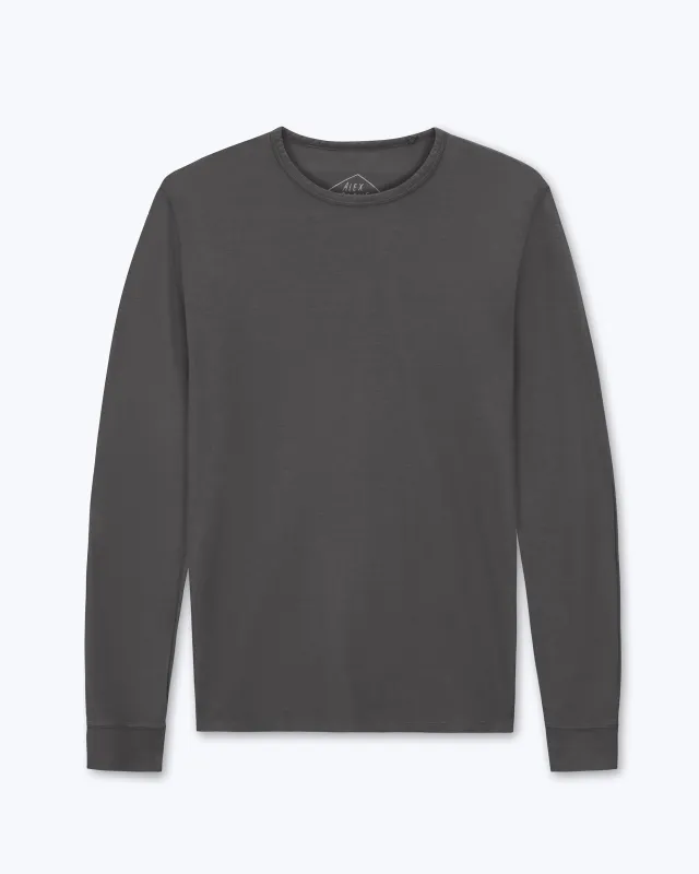 Long Sleeve Crepe Tee / Slate made by Alex Crane