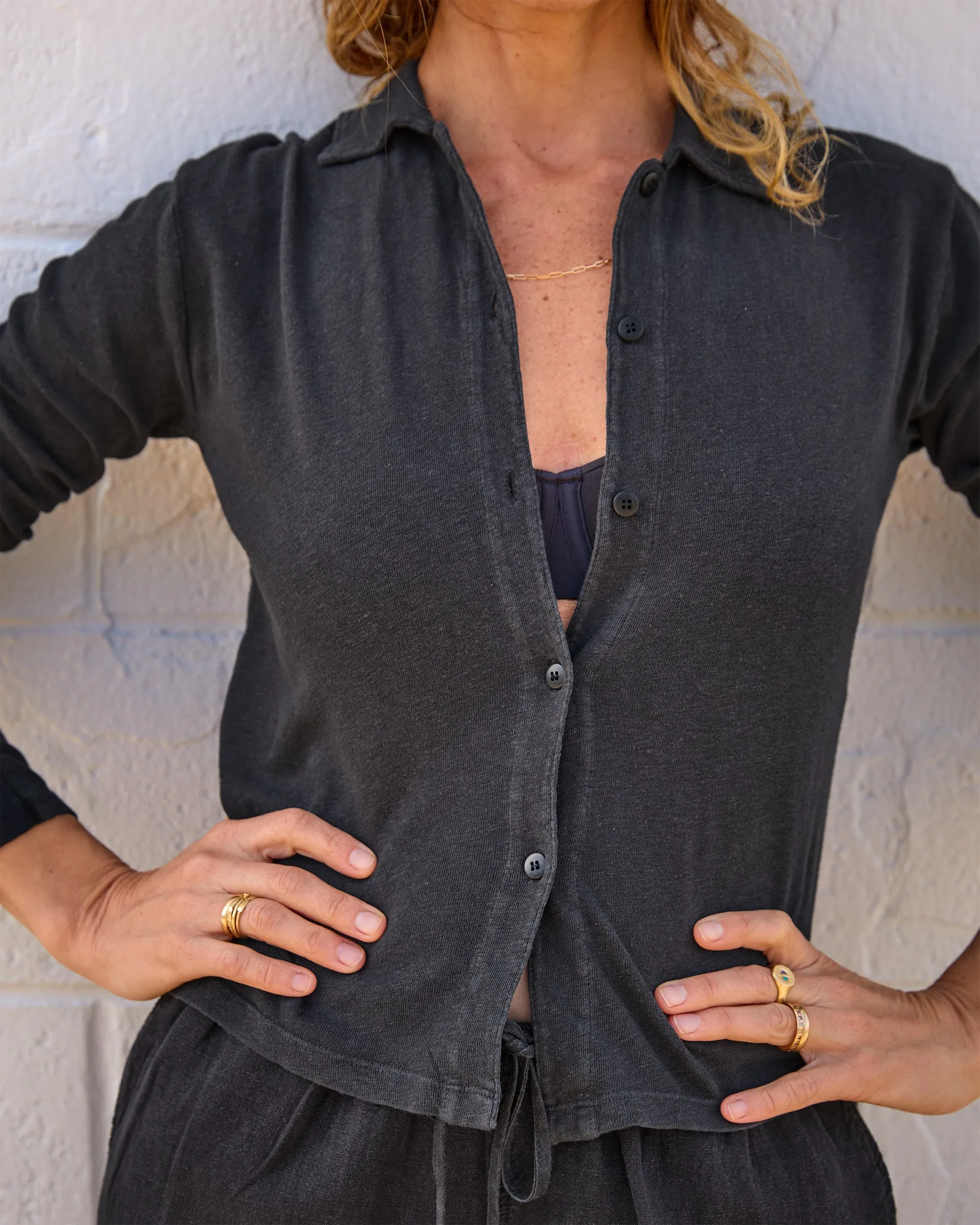 Women's Long Sleeve Knit Ola Shirt / Night sold by Alex Crane product image thumbnail 2
