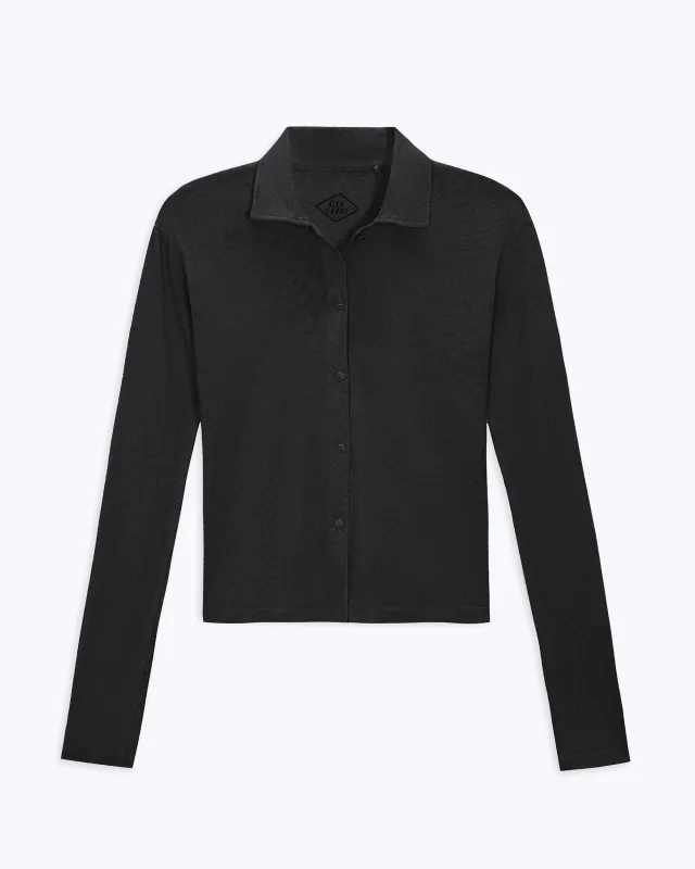 Women's Long Sleeve Knit Ola Shirt / Night made by Alex Crane