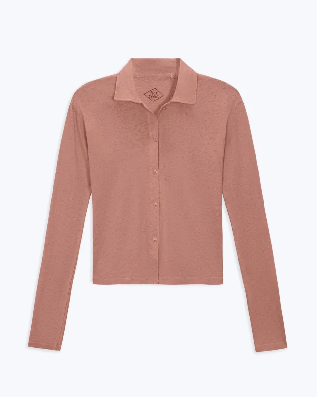 Women's Long Sleeve Knit Ola Shirt / Rose made by Alex Crane