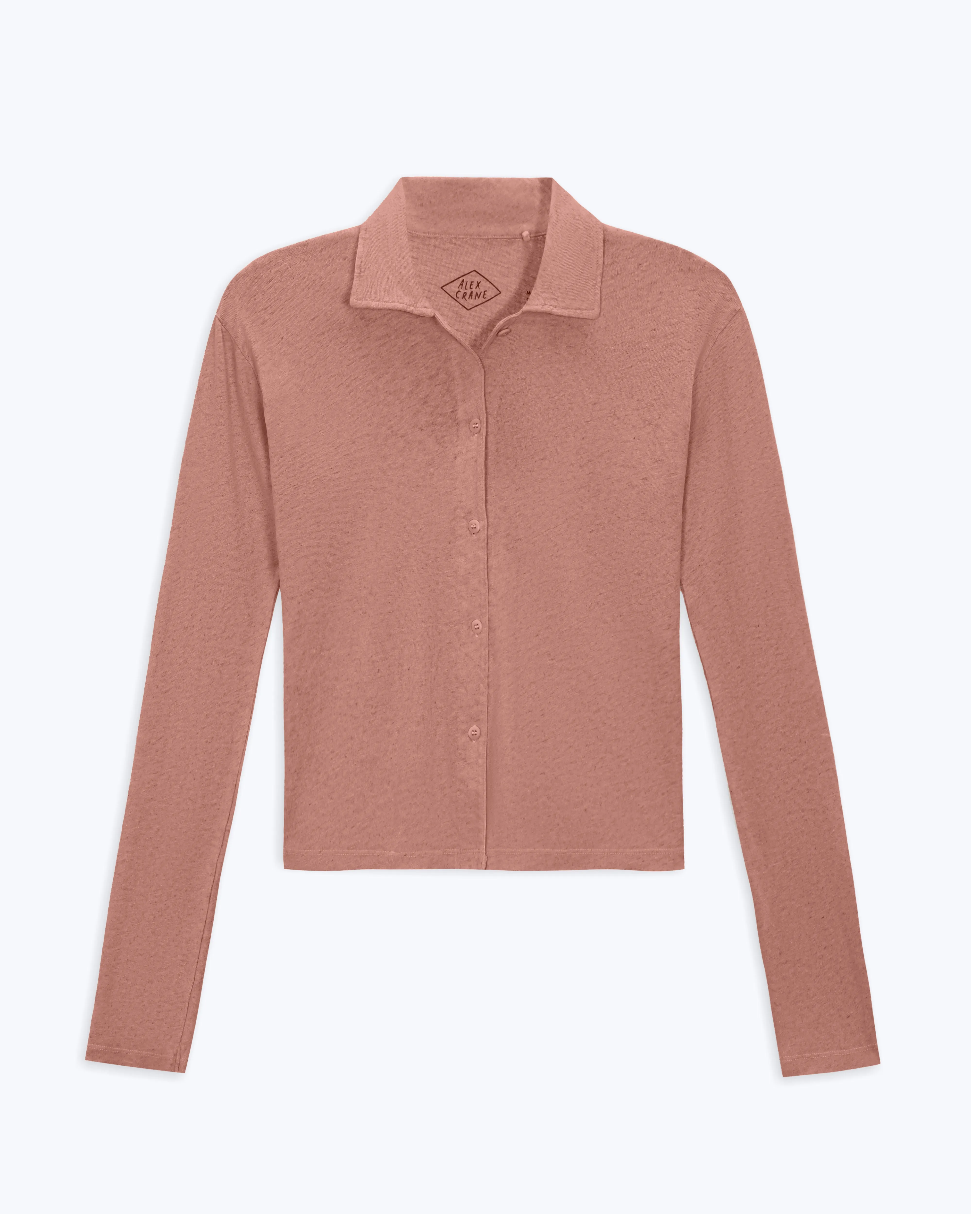 Women's Long Sleeve Knit Ola Shirt / Rose sold by Alex Crane