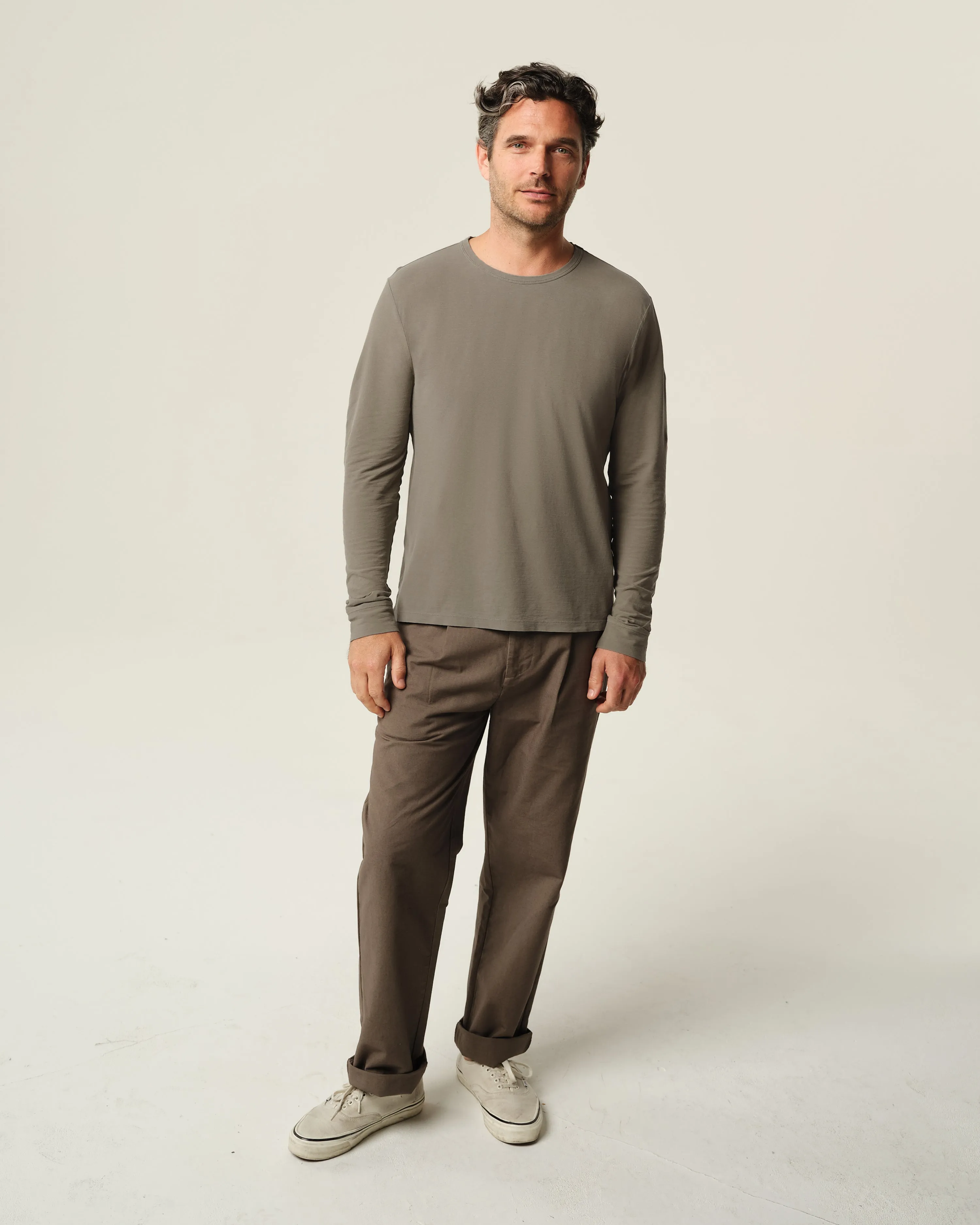 Long Sleeve Crepe Tee / Kelp sold by Alex Crane product image thumbnail 2