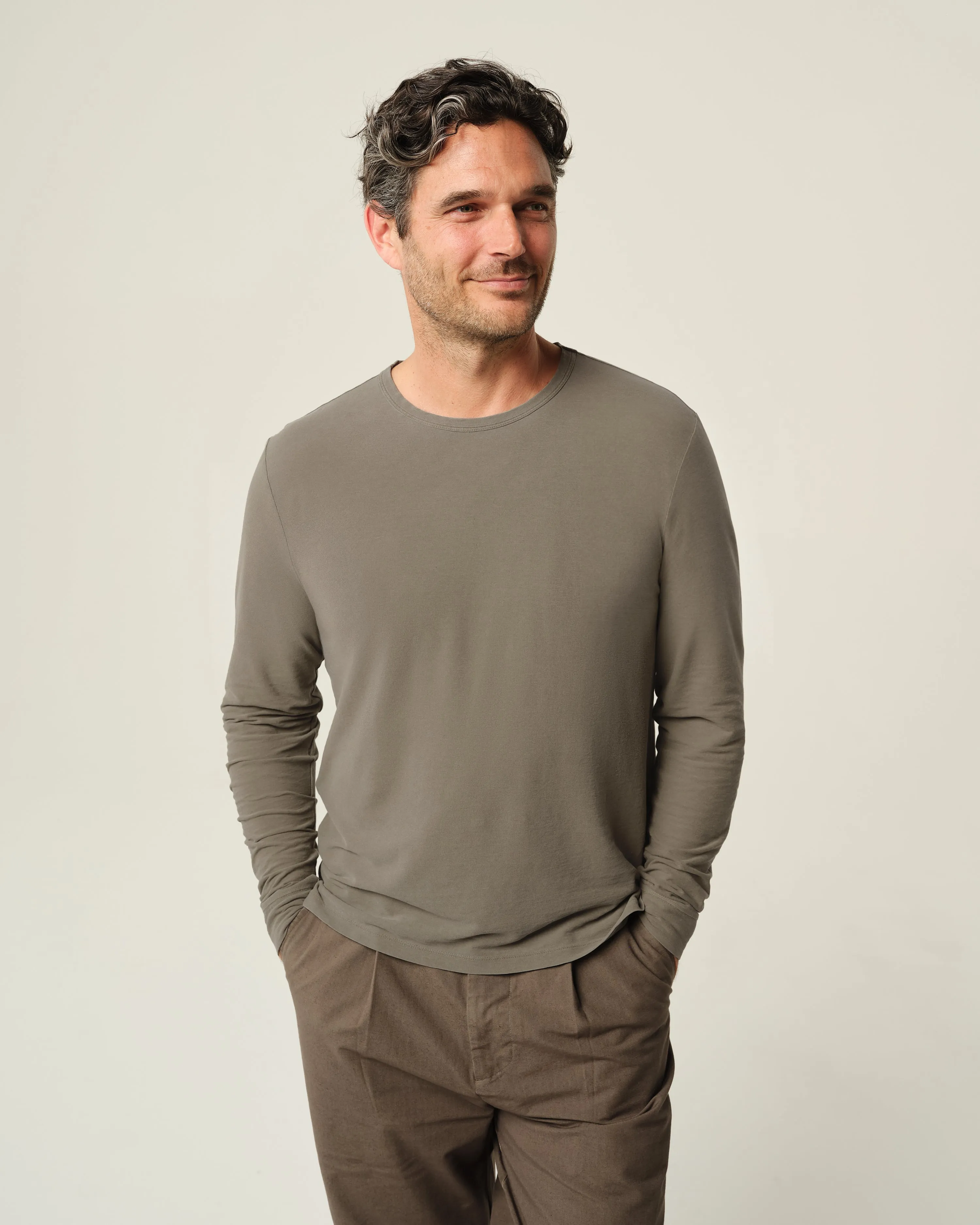 Long Sleeve Crepe Tee / Kelp sold by Alex Crane product image thumbnail 4