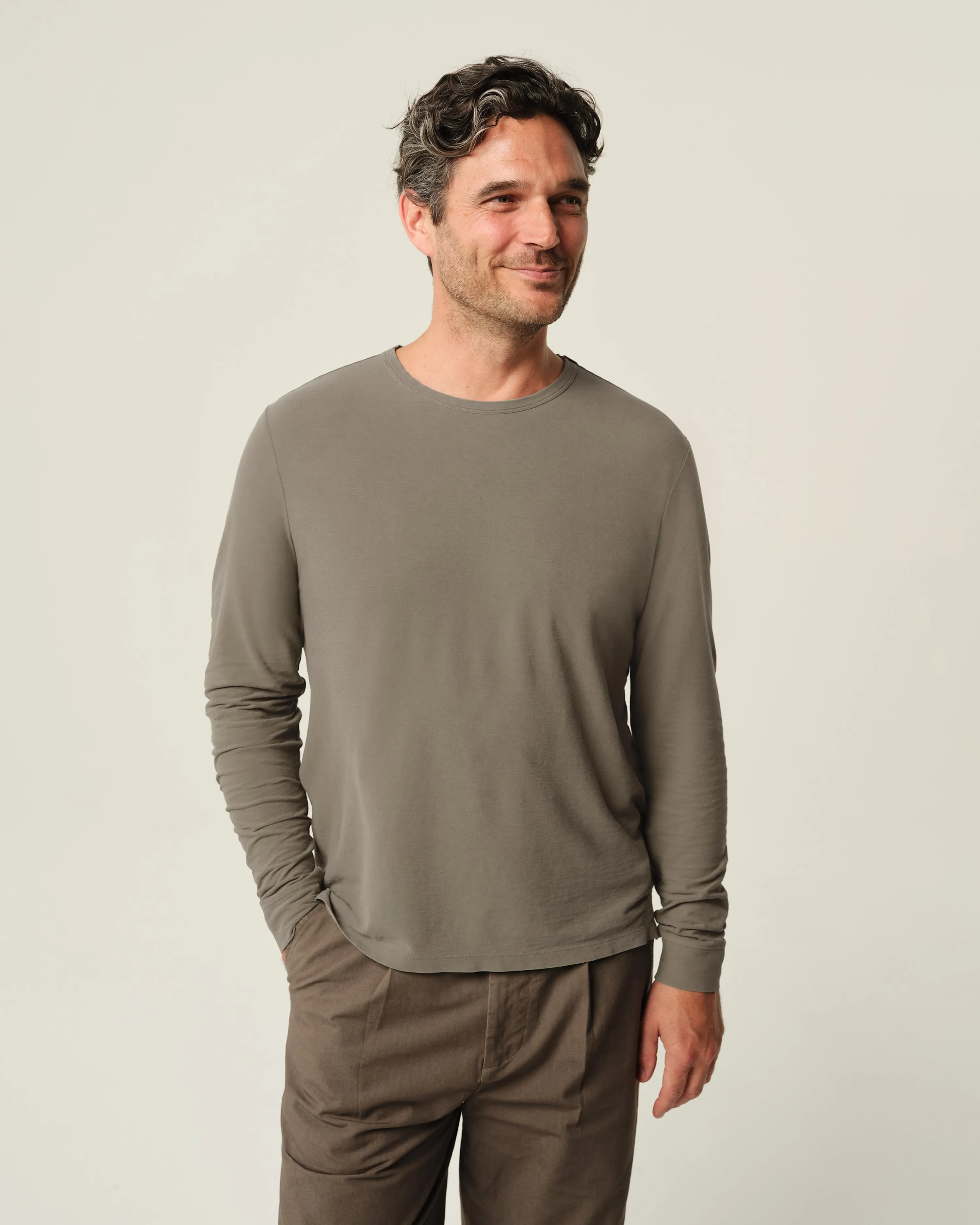 Long Sleeve Crepe Tee / Kelp sold by Alex Crane product image thumbnail 5
