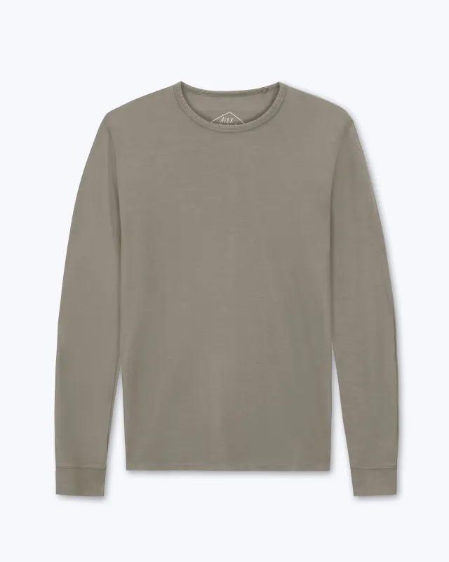 Long Sleeve Crepe Tee / Kelp made by Alex Crane