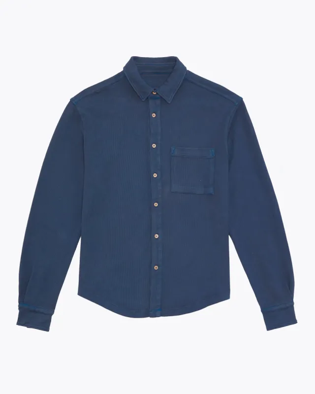 Caza Knit Shirt / Indigo sold by Alex Crane