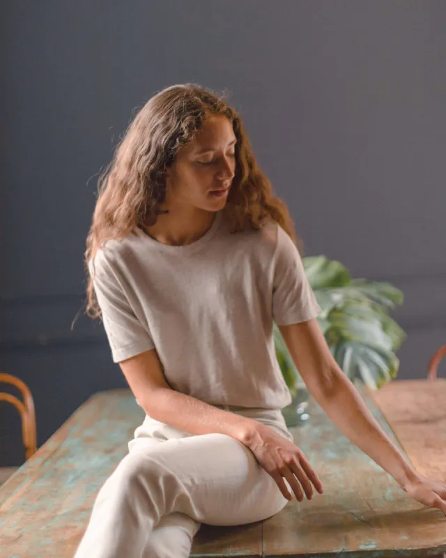 Sun Tee | Bone sold by Alex Crane