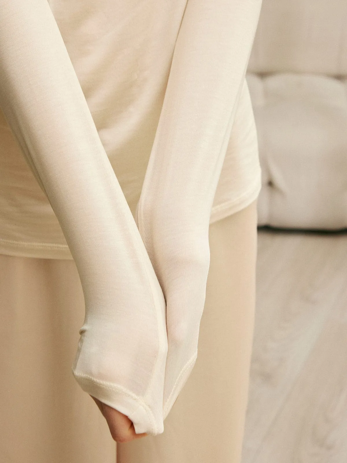 Cowl Neck TENCEL™ Lyocell Long Sleeve Top sold by BERLOOK product image thumbnail 4