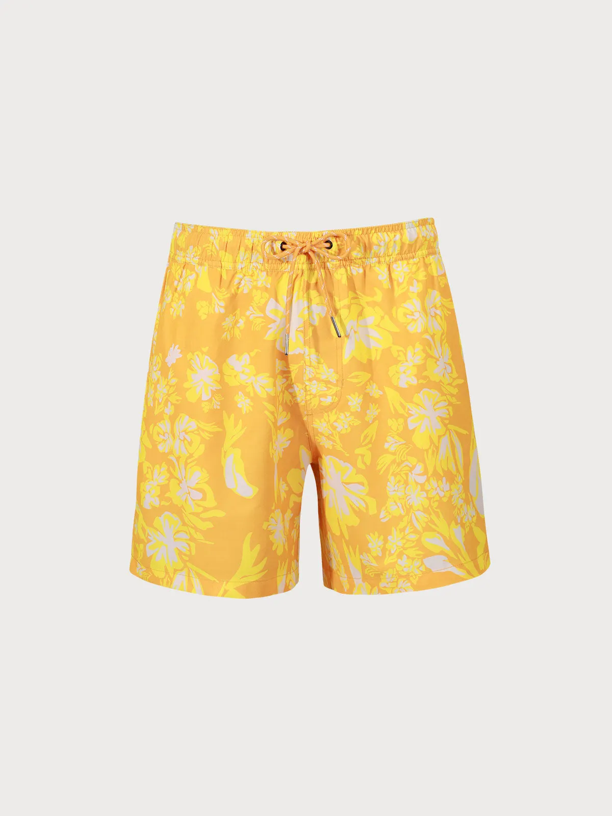 The Yellow Flower Print Beach Swimming Trunks sold by BERLOOK