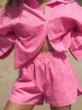 Pink Solid Color Pocket Shirt sold by BERLOOK