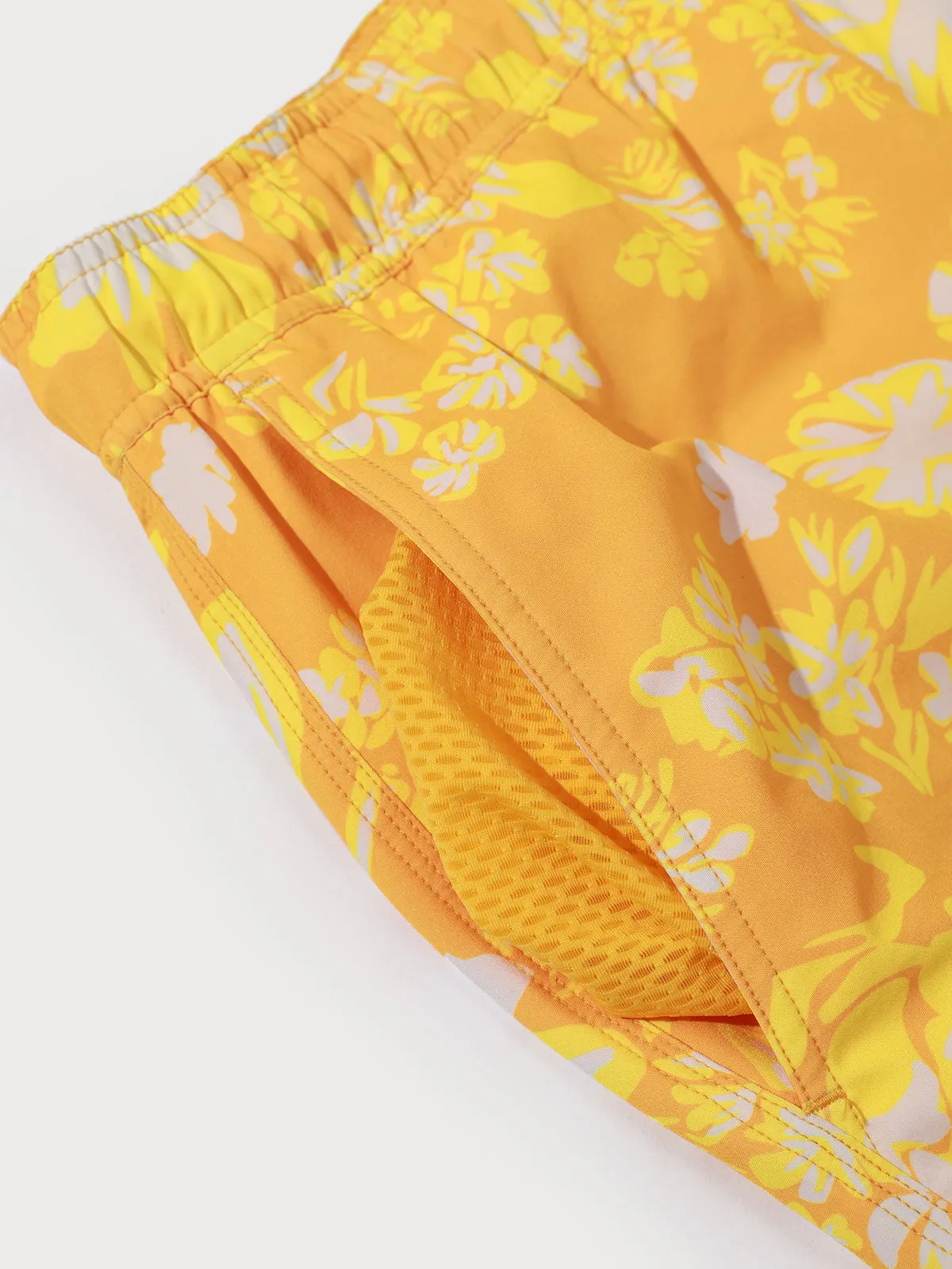 The Yellow Flower Print Beach Swimming Trunks sold by BERLOOK product image thumbnail 5
