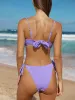 Purple Textured Tie Bikini Bottom sold by BERLOOK
