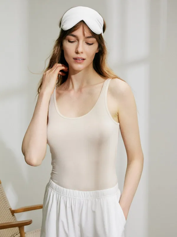 Curved Hem TENCEL™ Lyocell Fibers Tank Top sold by BERLOOK