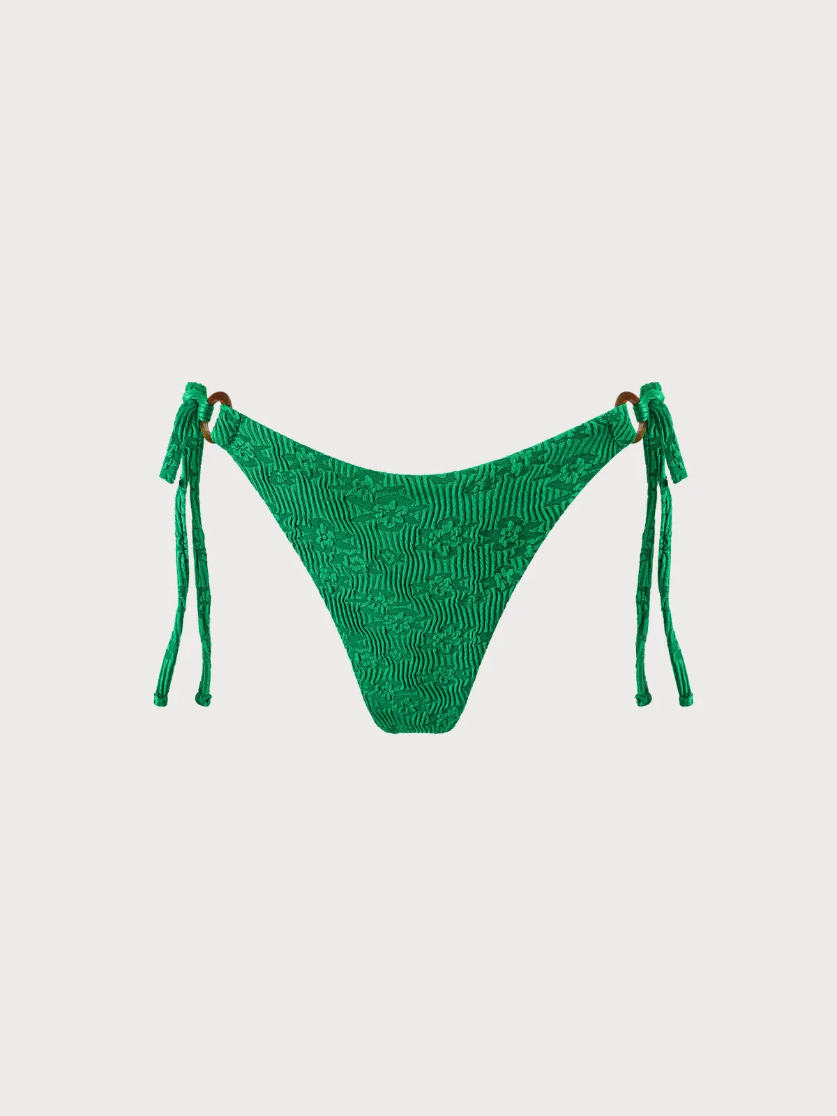 Green O-Ring Textured Tie Bikini Bottom sold by BERLOOK product image thumbnail 5