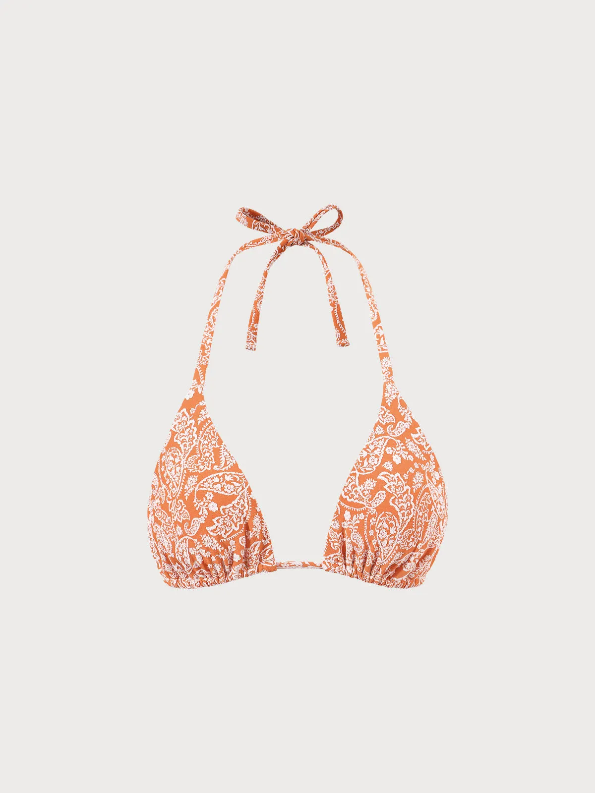 Orange Jacquard Reversible Halter Bikini Top sold by BERLOOK product image thumbnail 5
