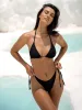 Black Reversible Floral Halter Bikini Top sold by BERLOOK