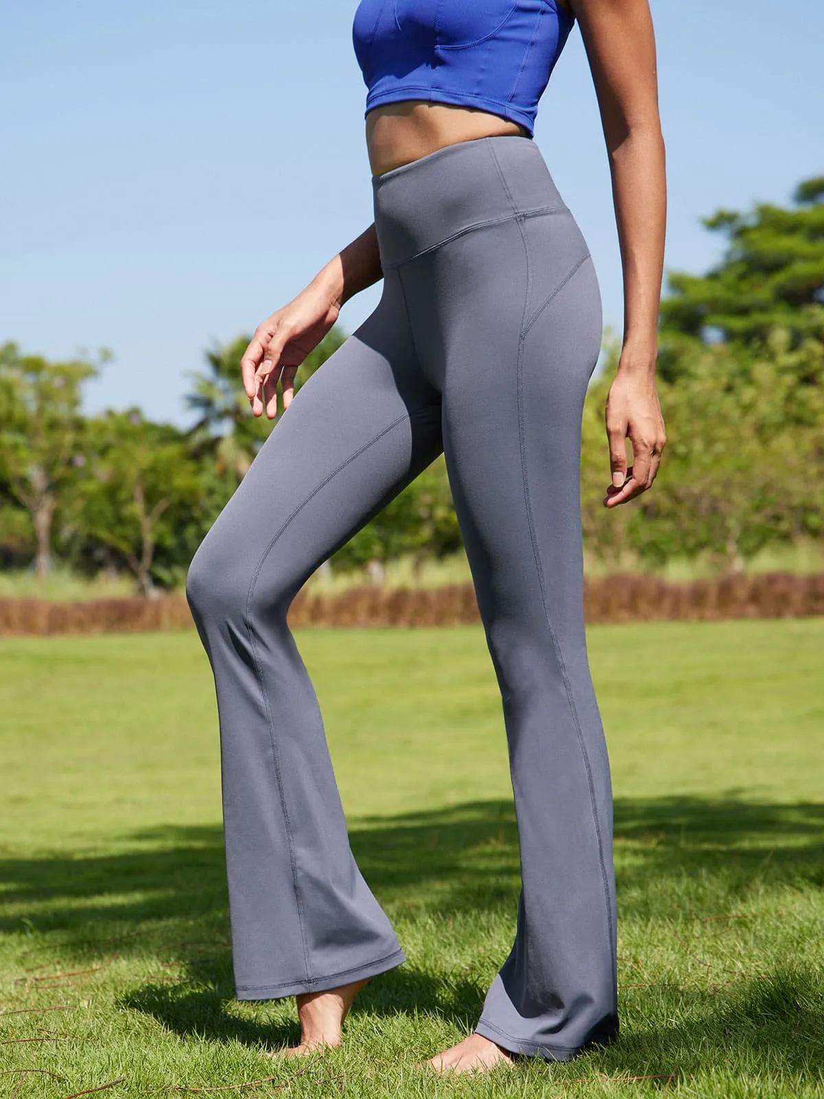 Purple High Waisted Flared Pant 31” sold by BERLOOK product image thumbnail 4