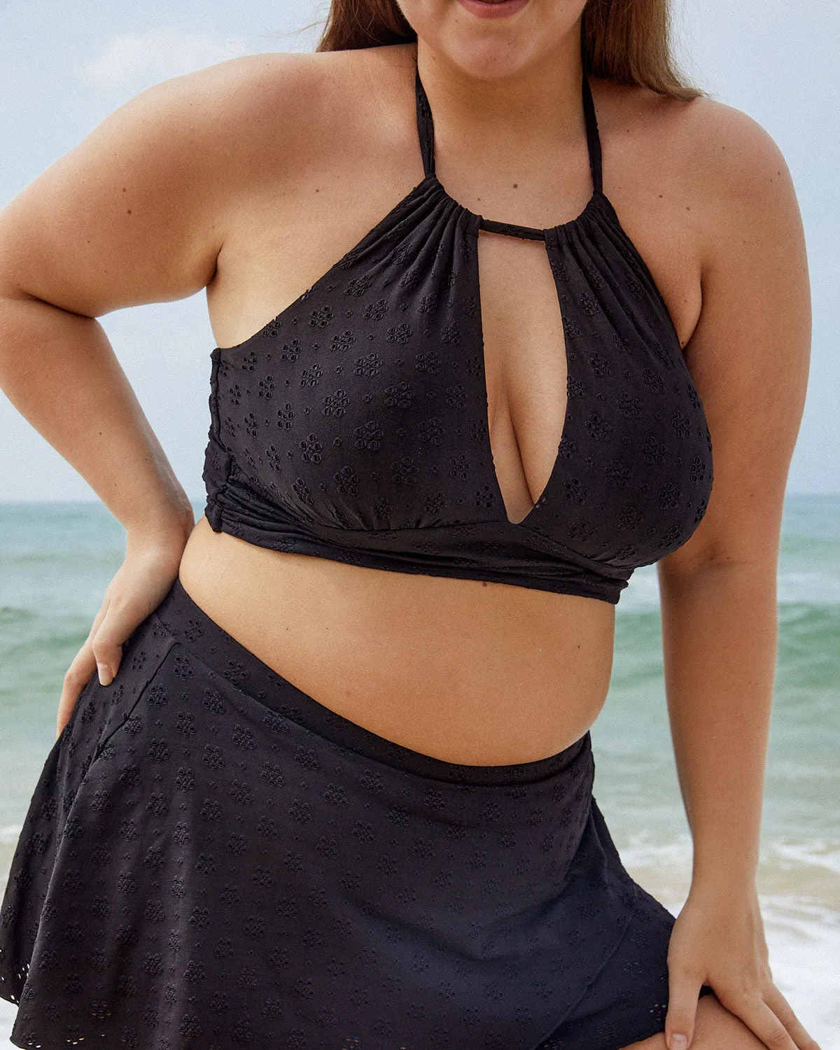 Floral Cutout Plus Size Tankini Top sold by BERLOOK