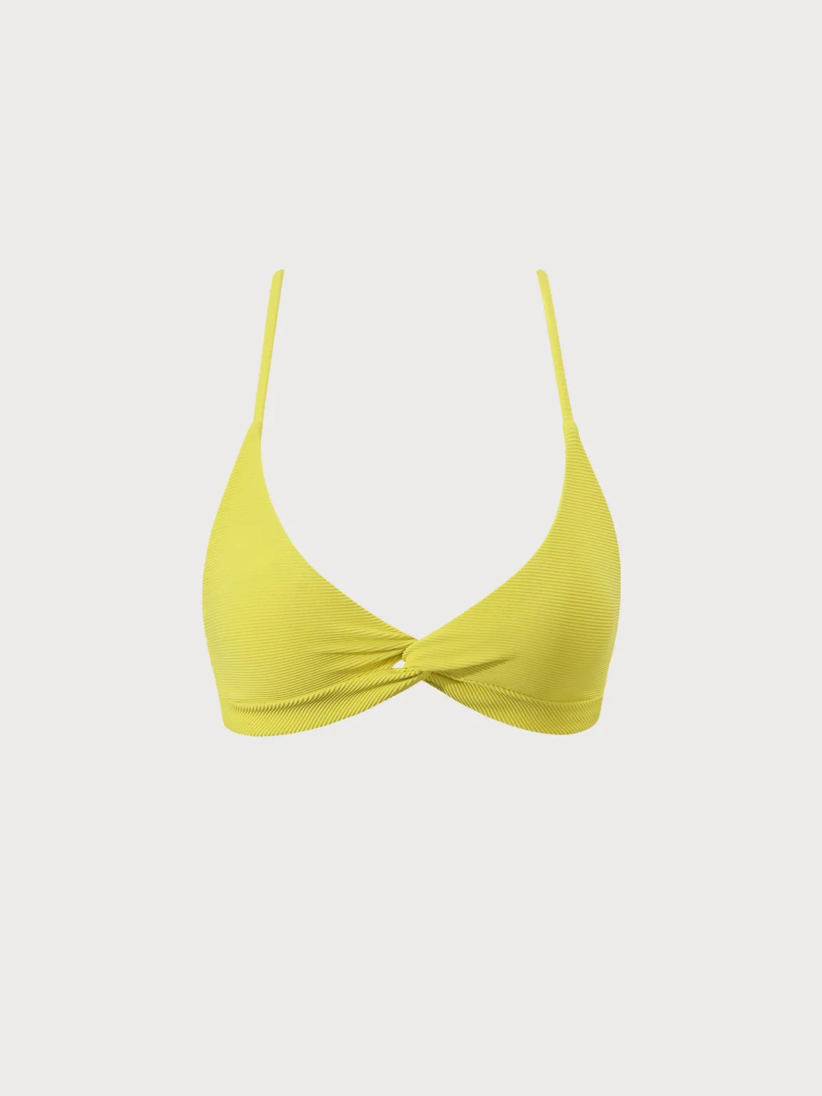Yellow Twist Cross Back Bikini Top sold by BERLOOK product image thumbnail 5