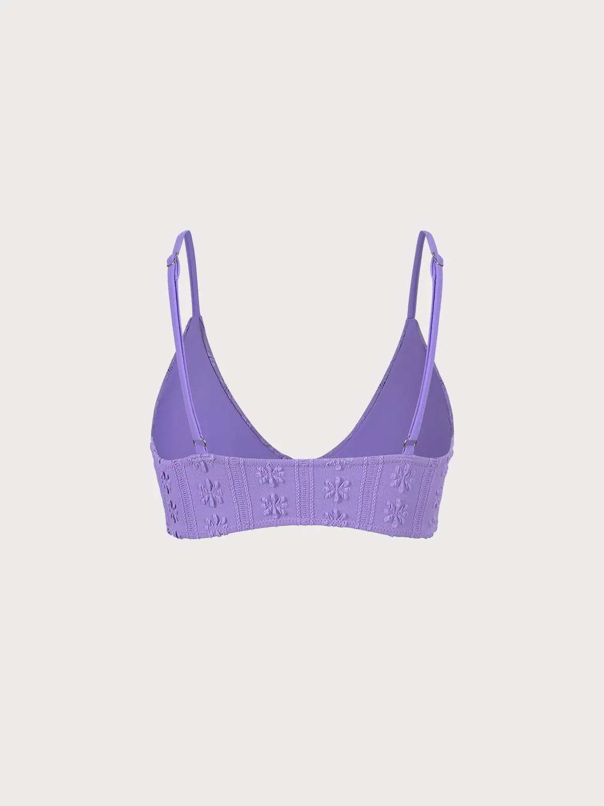 Purple Jacquard O-Ring Bikini Top sold by BERLOOK product image thumbnail 2