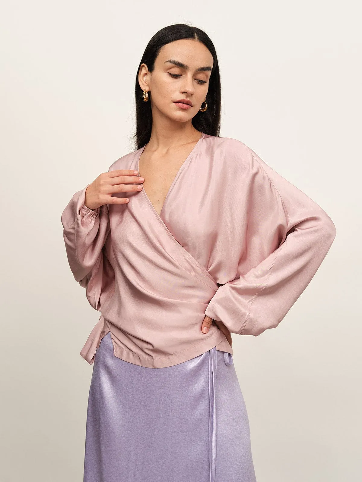V Neck Wrap Blouse sold by BERLOOK product image thumbnail 3