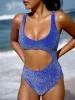Lurex Cut Out One-Piece Swimsuit sold by BERLOOK