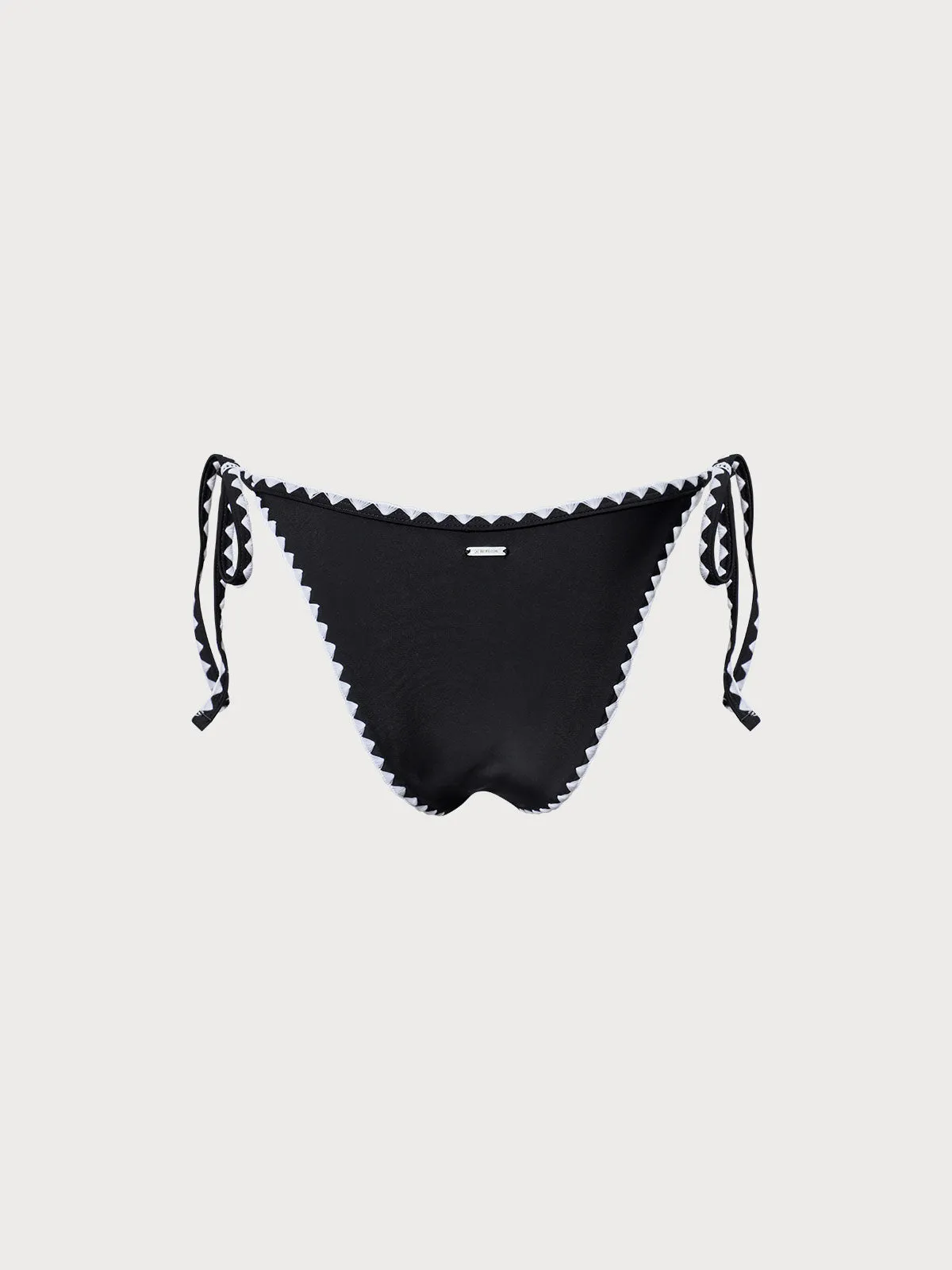 Black Contrast Stitch Tie Bikini Bottom sold by BERLOOK product image thumbnail 5