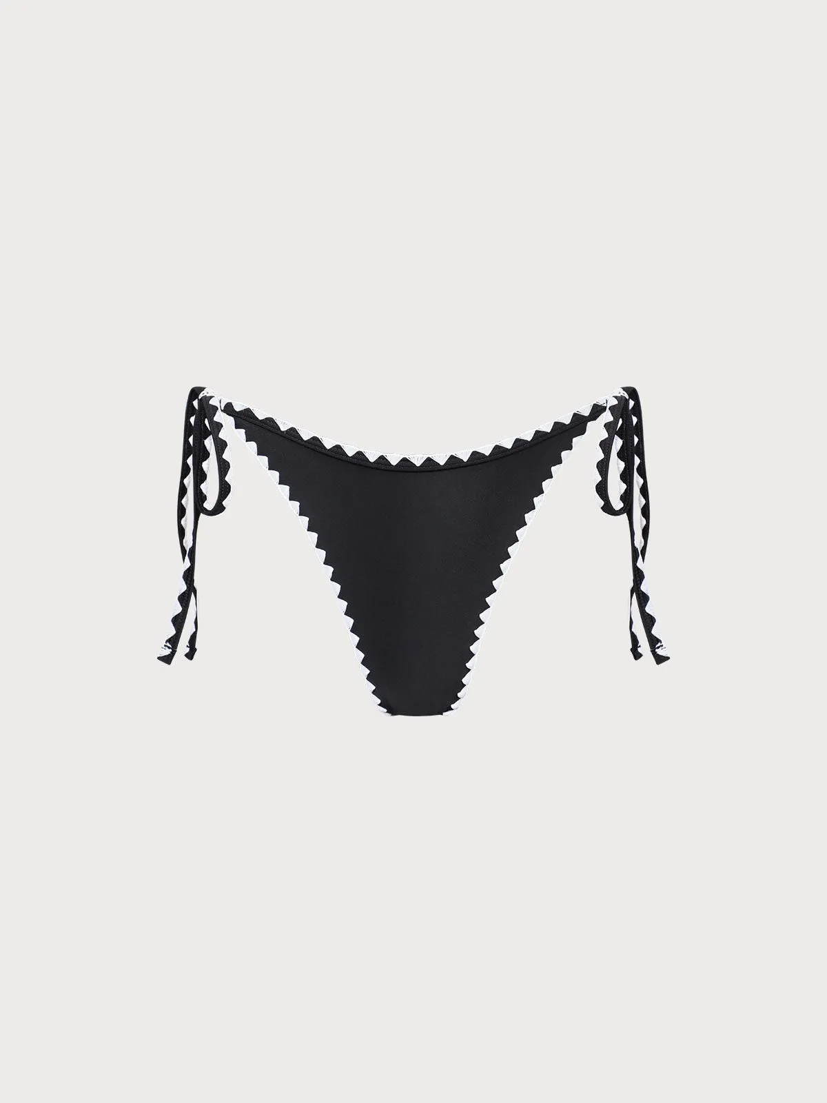 Black Contrast Stitch Tie Bikini Bottom sold by BERLOOK product image thumbnail 4