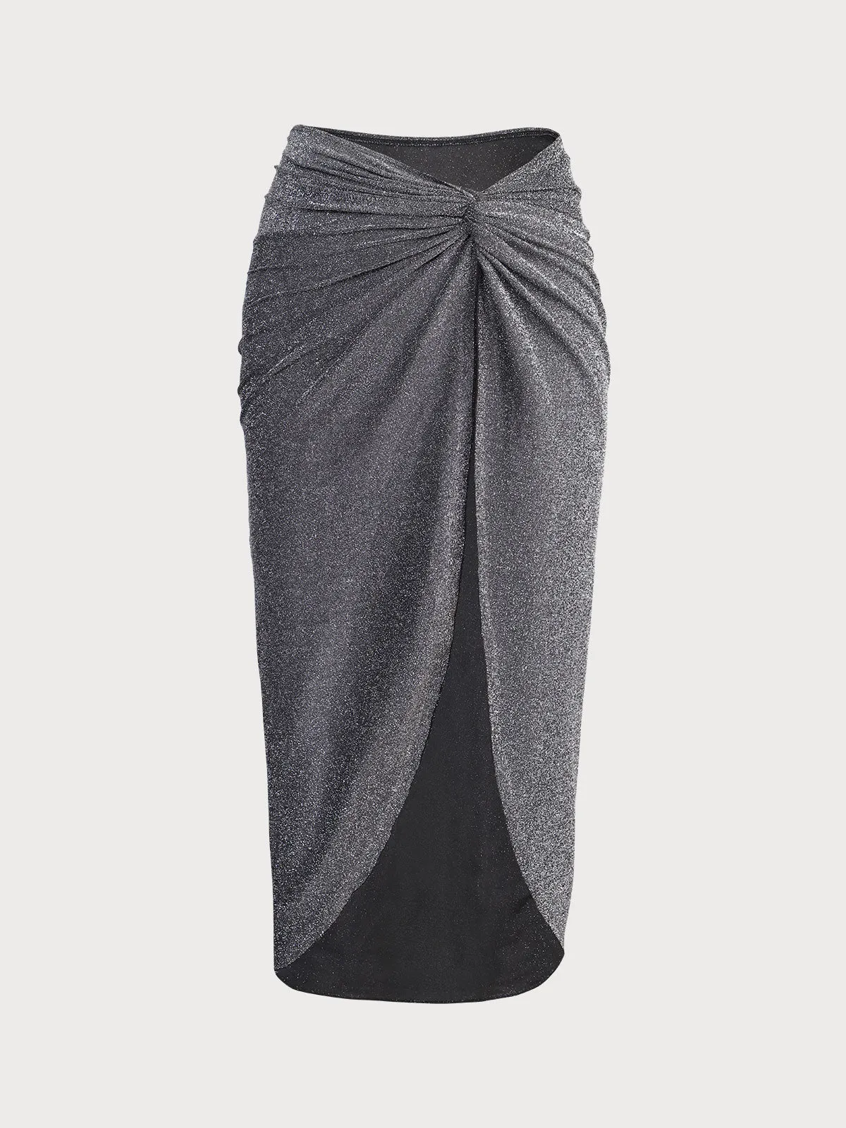 Black Lurex Ruched Cover-Up Skirt sold by BERLOOK product image thumbnail 5