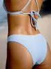 Blue Ruched Low Waisted Bikini Bottom sold by BERLOOK