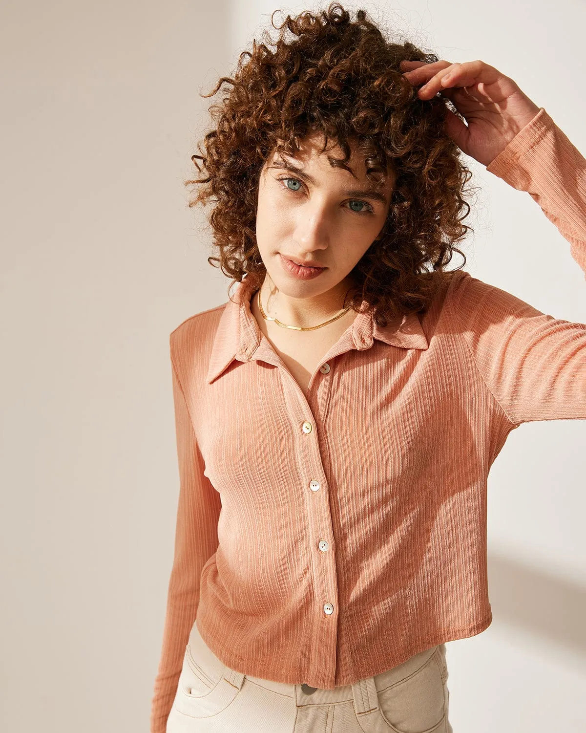 Ribbed Lapel Cardigan sold by BERLOOK