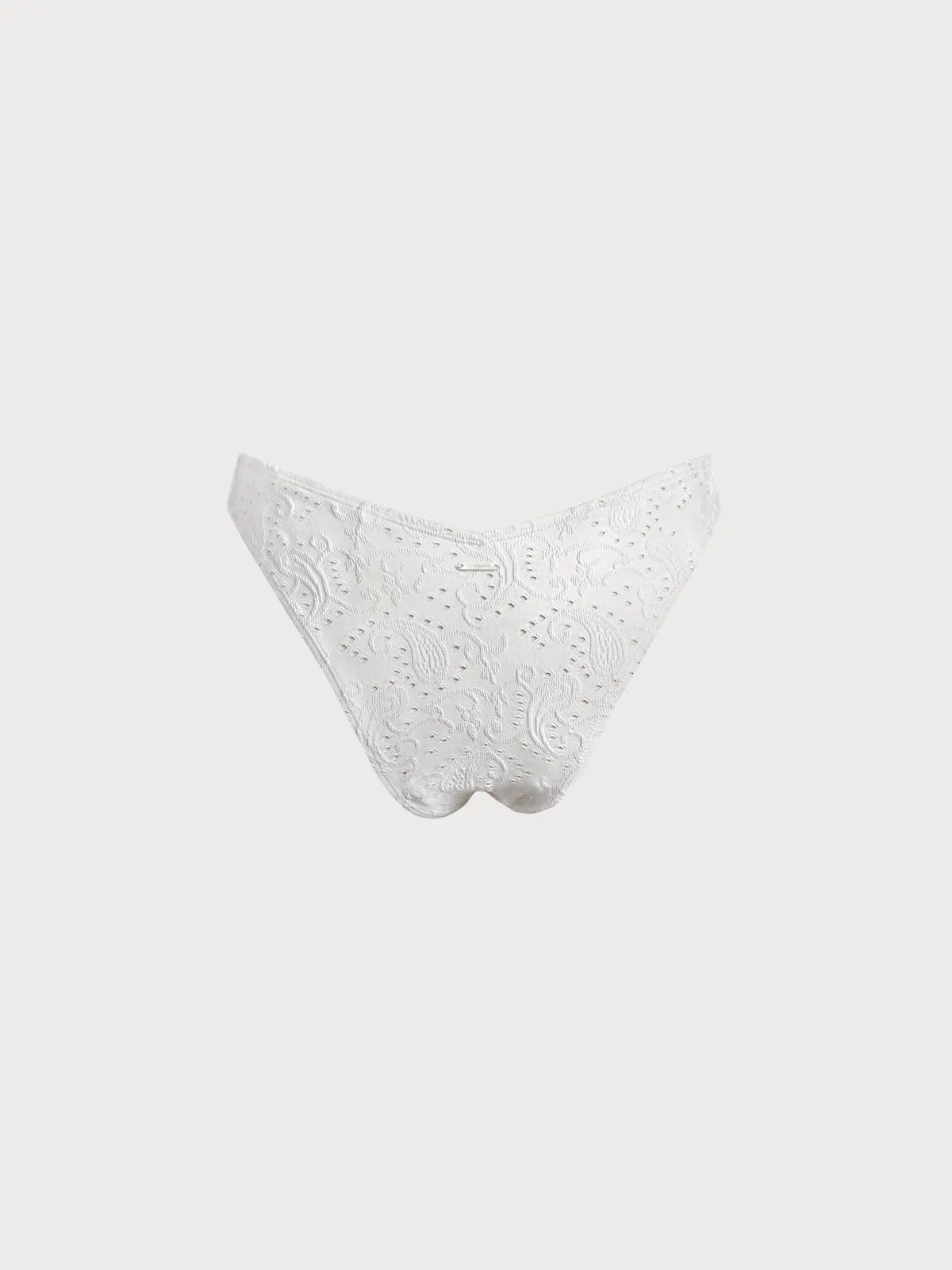 White V-Cut Textured Bikini Bottom sold by BERLOOK product image thumbnail 3