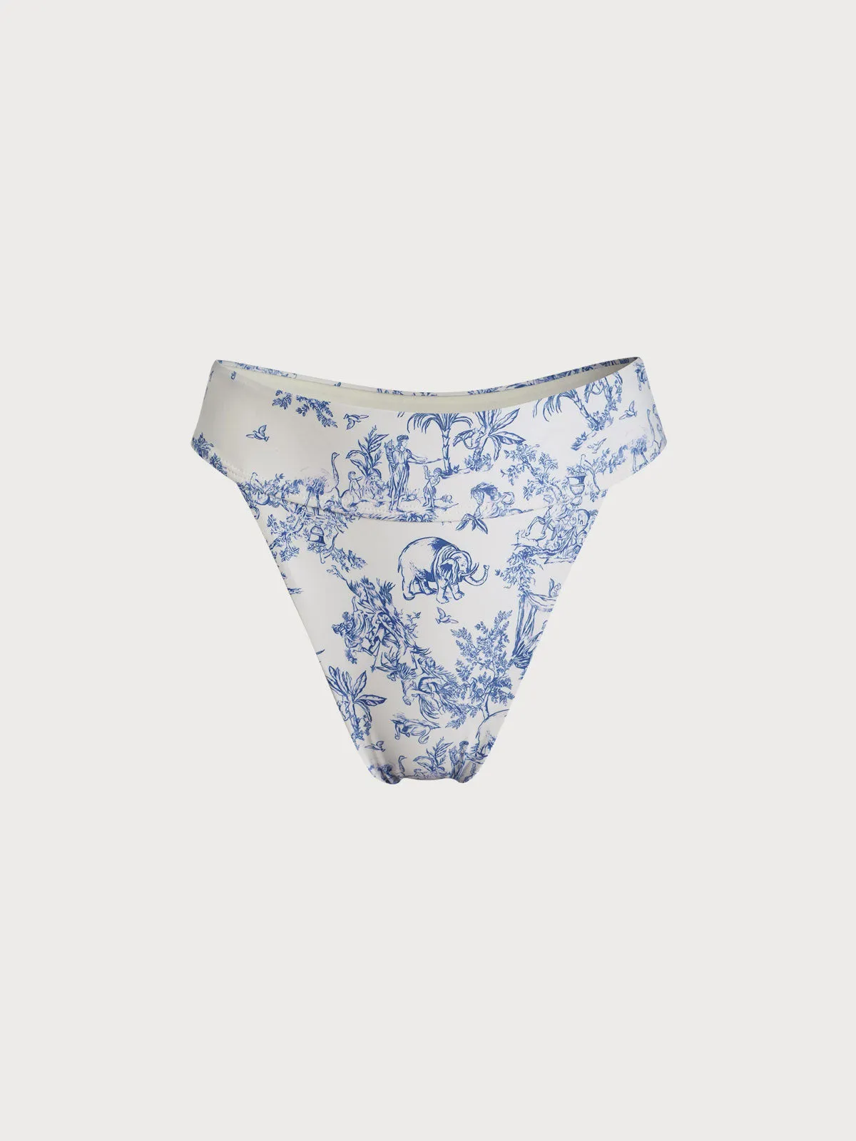 Blue Floral High Cut Leg Bikini Bottom sold by BERLOOK product image thumbnail 5