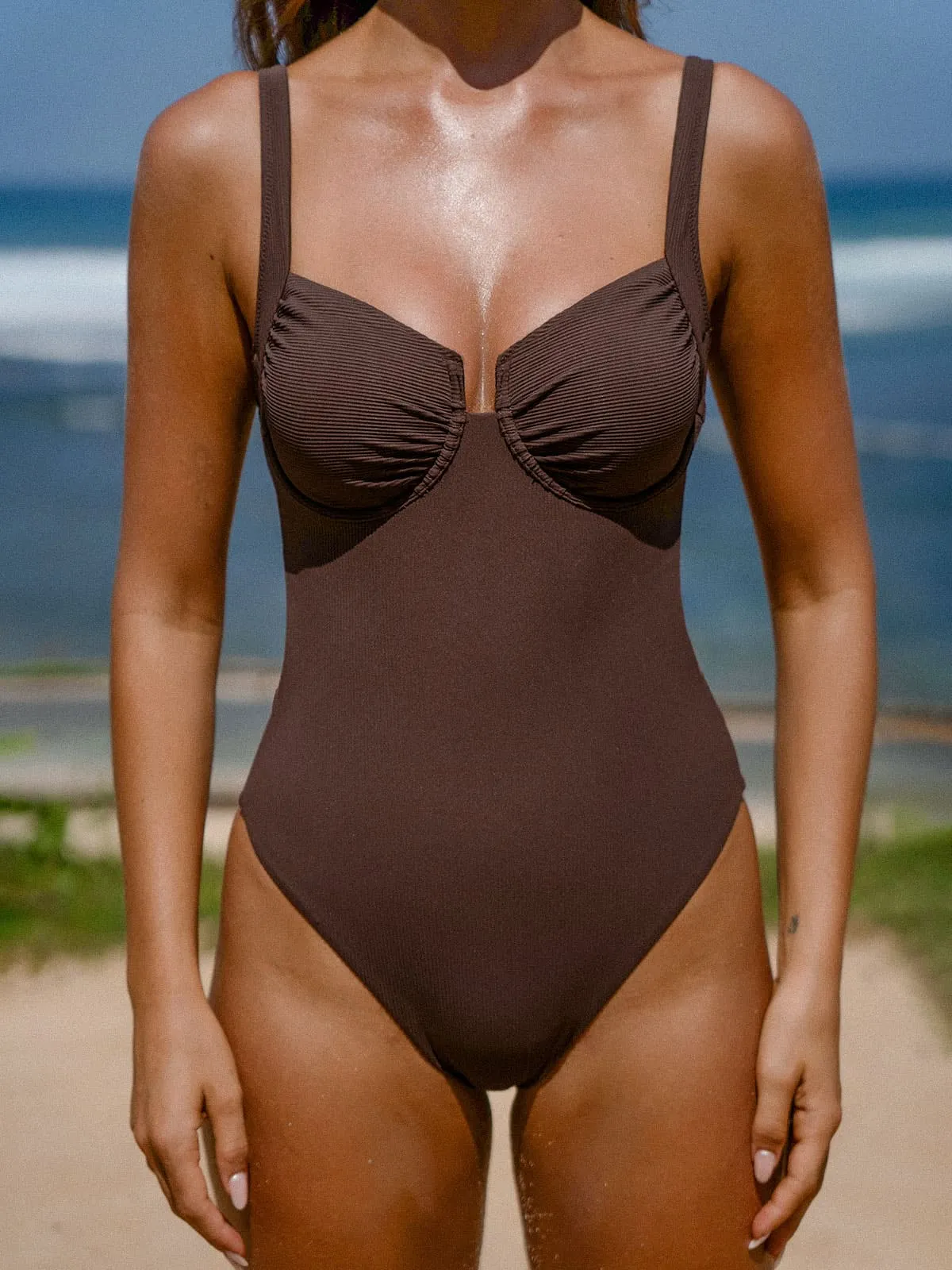 Coffee Backless One Pieces Swimwear sold by BERLOOK product image thumbnail 5