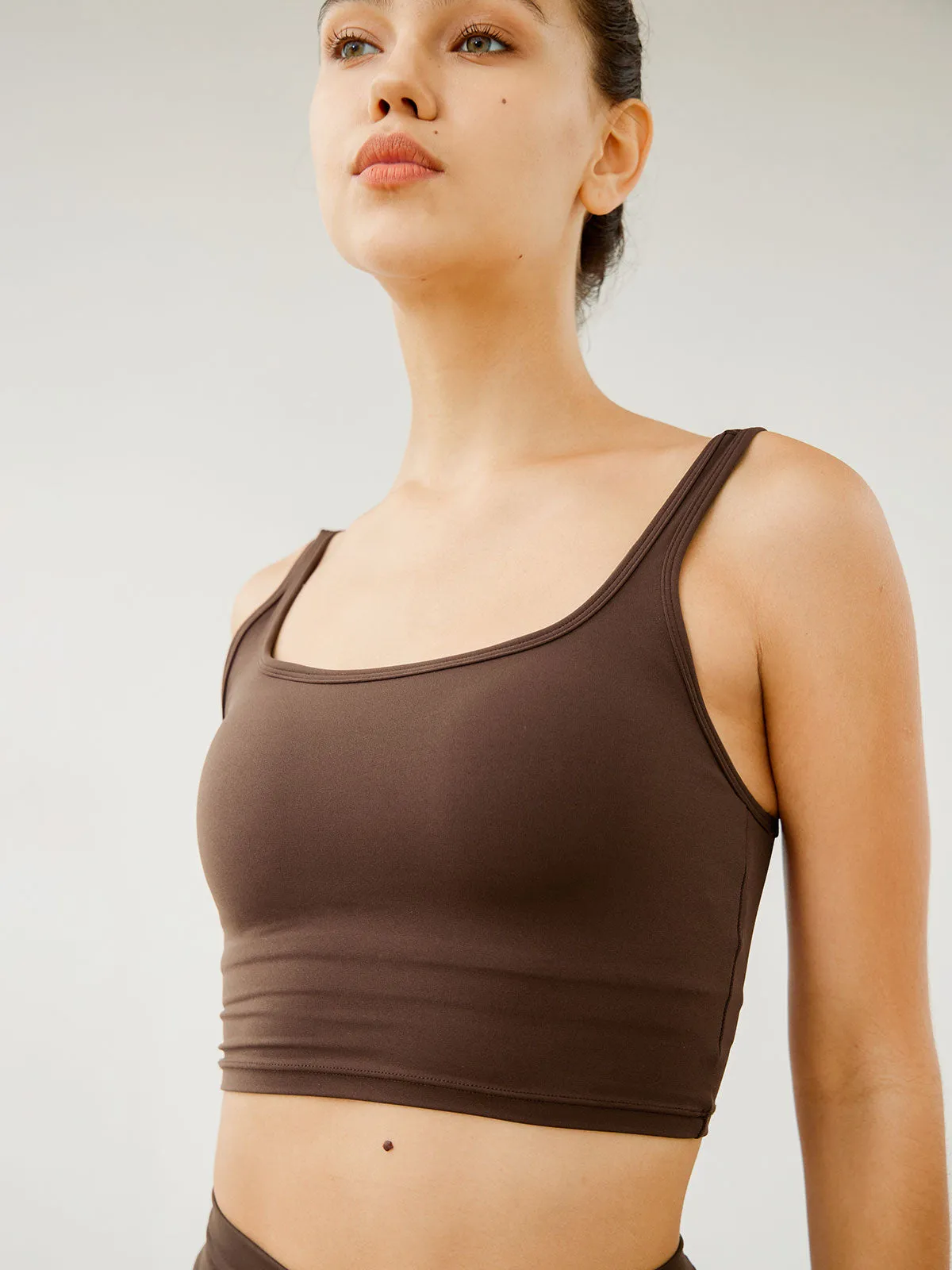 Coffee Square Neck Cami Top sold by BERLOOK product image thumbnail 4