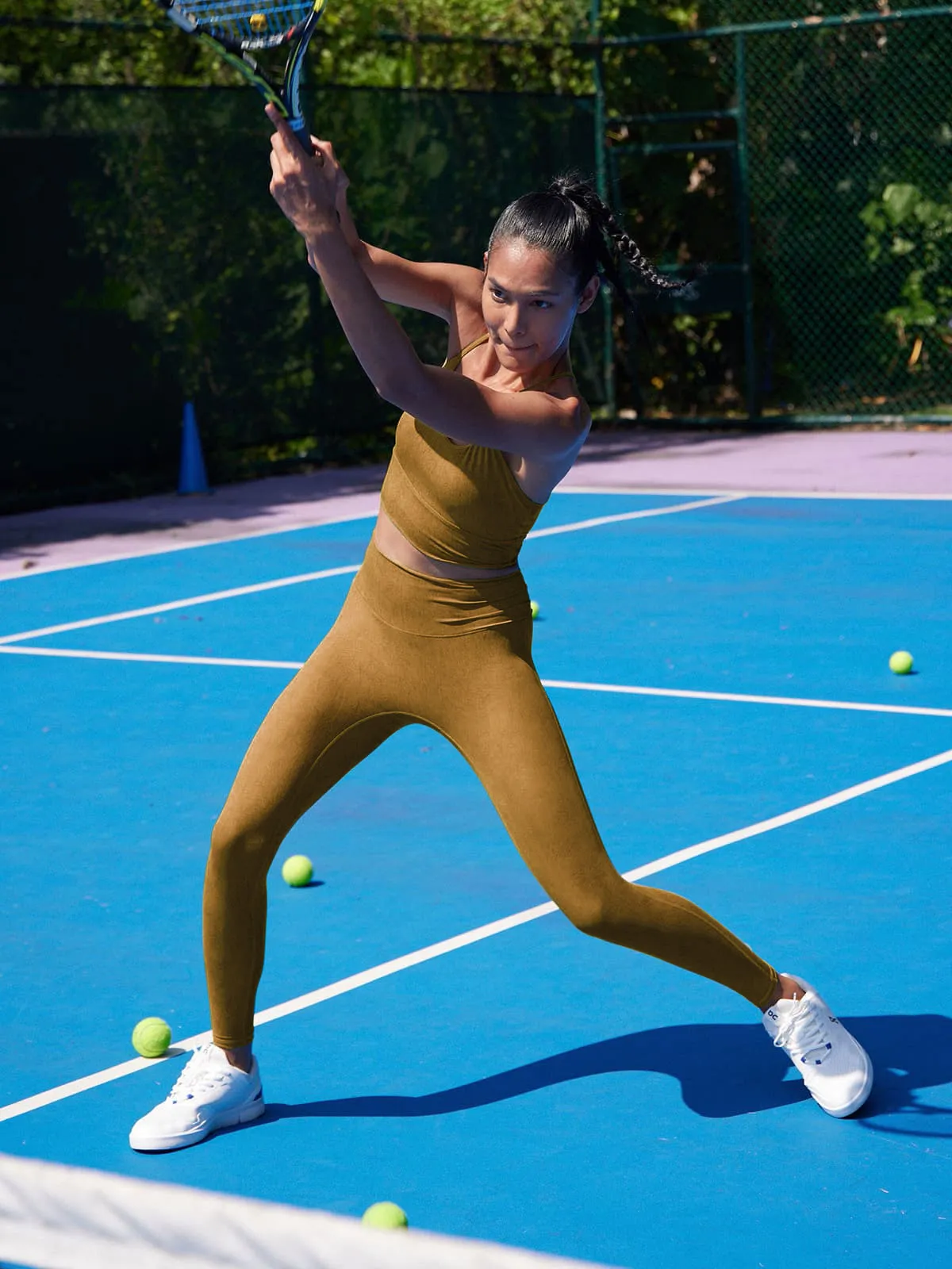 Yellow High Waisted Leggings 23” sold by BERLOOK product image thumbnail 3