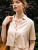 Pocket Viscose Crop Blouse sold by BERLOOK