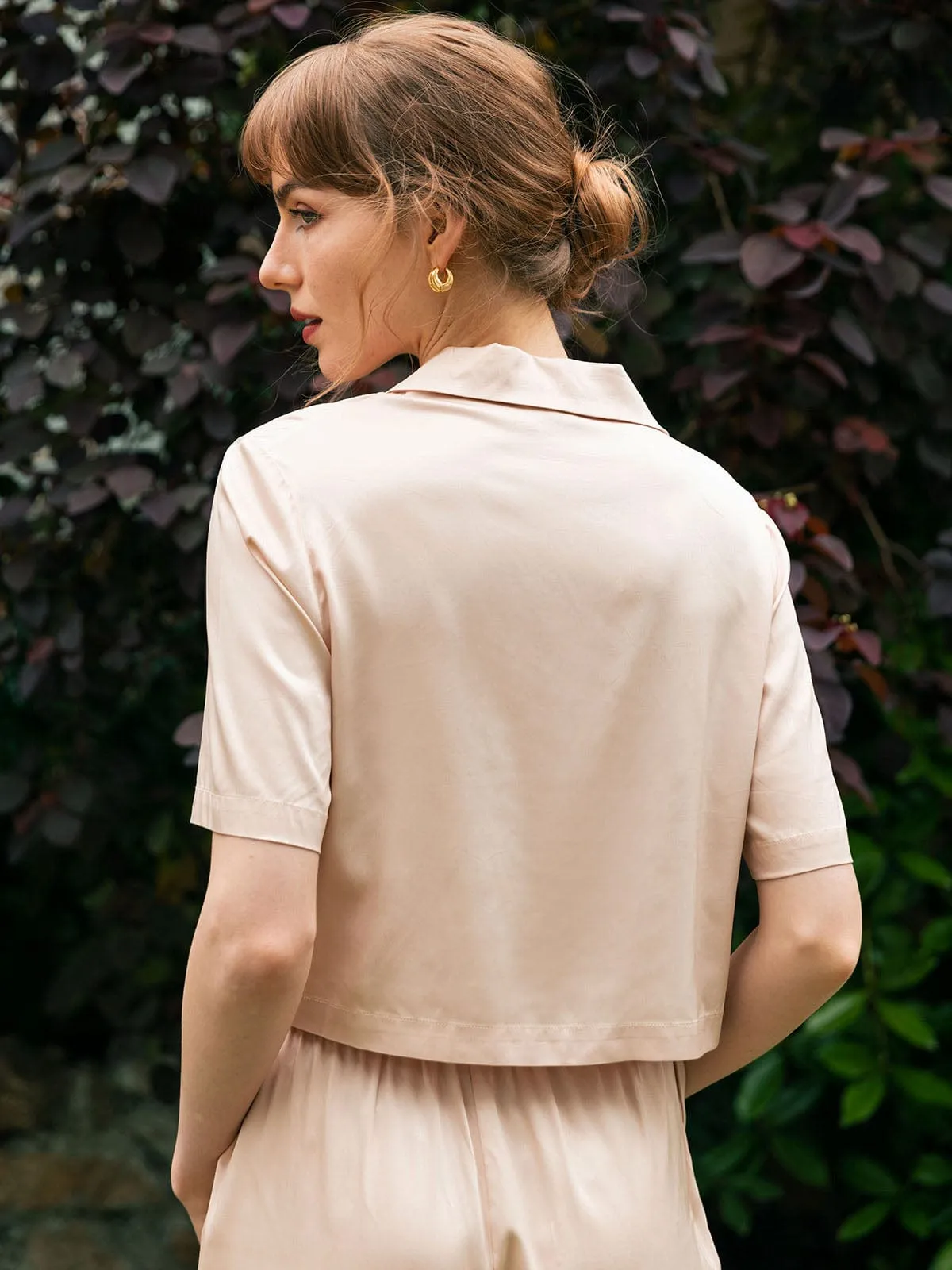 Pocket Viscose Crop Blouse sold by BERLOOK product image thumbnail 5
