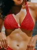 Red Crochet Cutout Bikini Top sold by BERLOOK