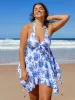 Floral Plus Size Halter Tankini Top sold by BERLOOK