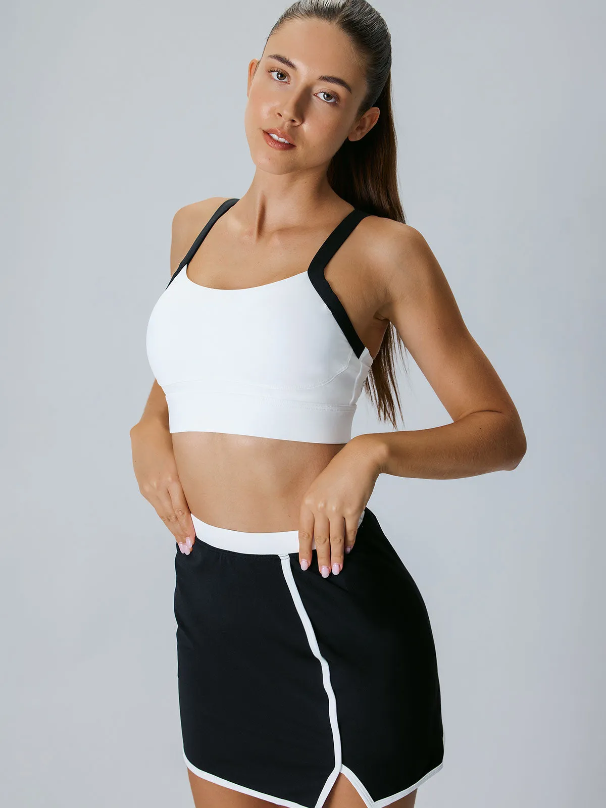 Black Contrast A-Line Skirt sold by BERLOOK product image thumbnail 4