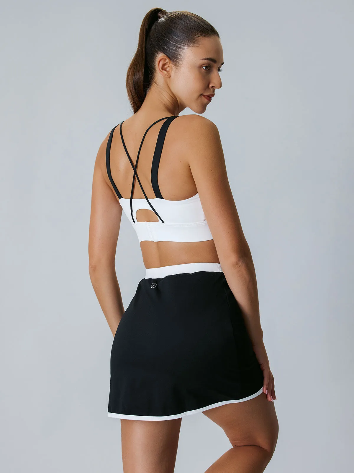 Black Contrast A-Line Skirt sold by BERLOOK product image thumbnail 3